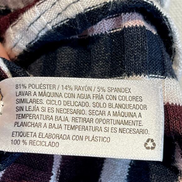 Mossimo Supply Co Mini Dress Knit Navy Burg Pink White Fit & Flaire Woman's XS - Picture 10 of 11